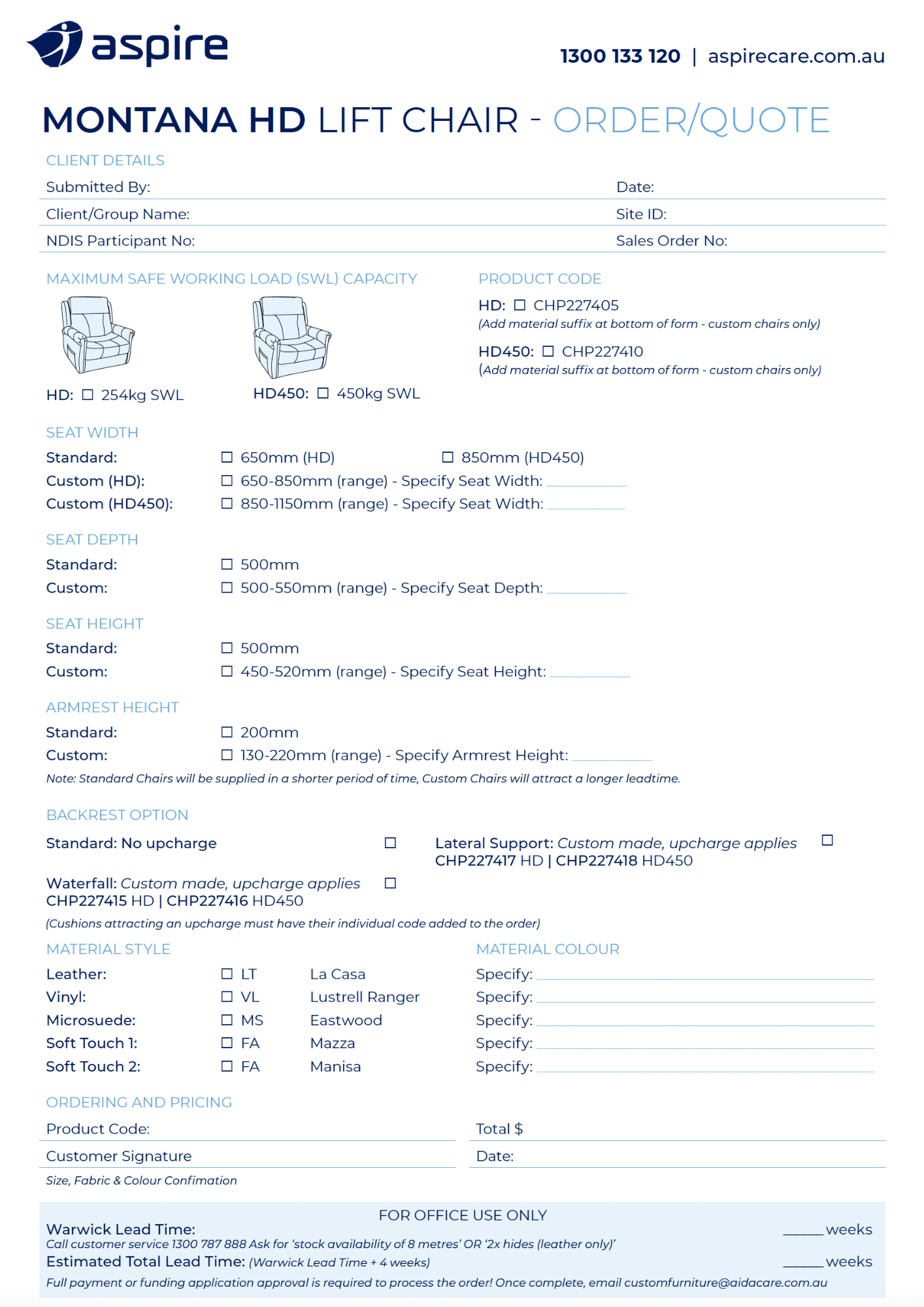 Aspire Montana HD Script Form