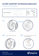 Aspire Stump Support Extension Bracket Assembly Instructions