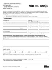 TAC VWA Home Modifications Assessment Form Hospital Based OTs